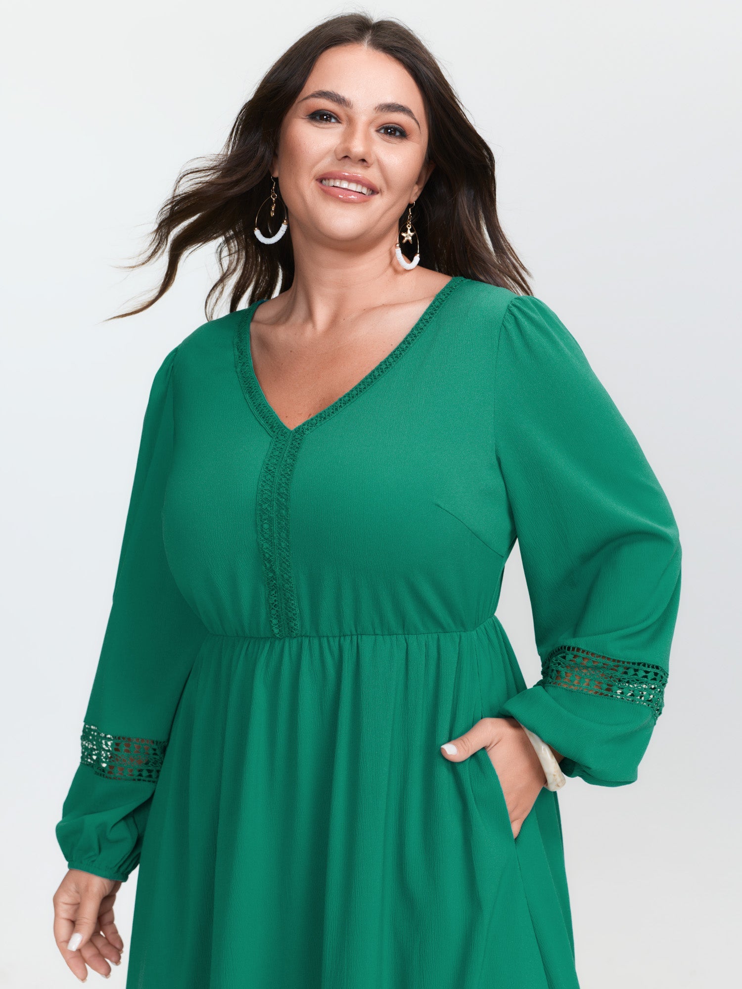 Supersoft Lace Trim Tiered Maxi Dress