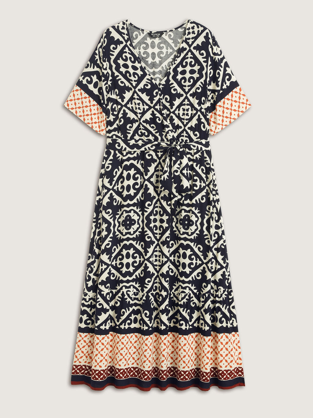Boho Print Side Tie Maxi Dress