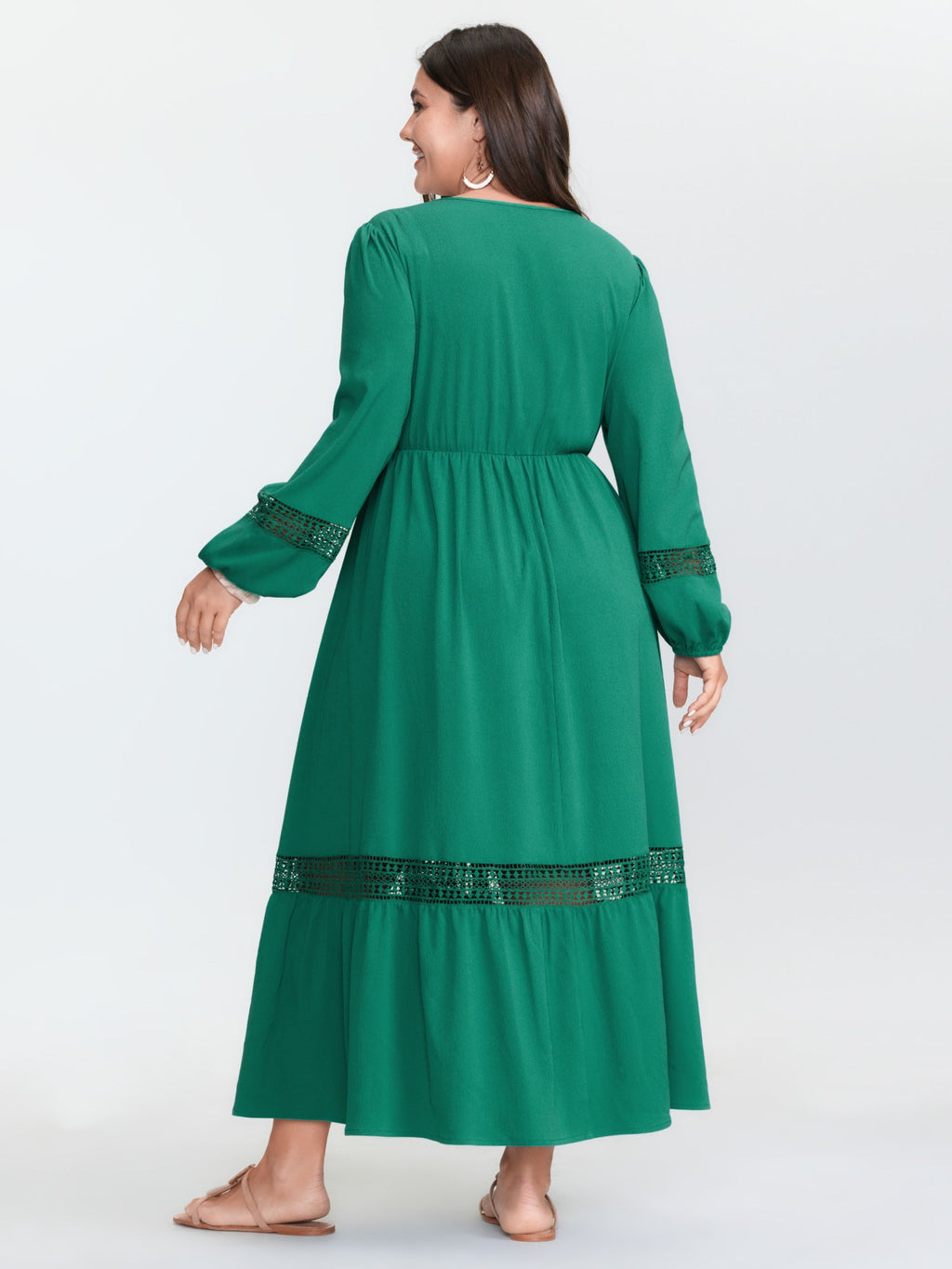 Supersoft Lace Trim Tiered Maxi Dress